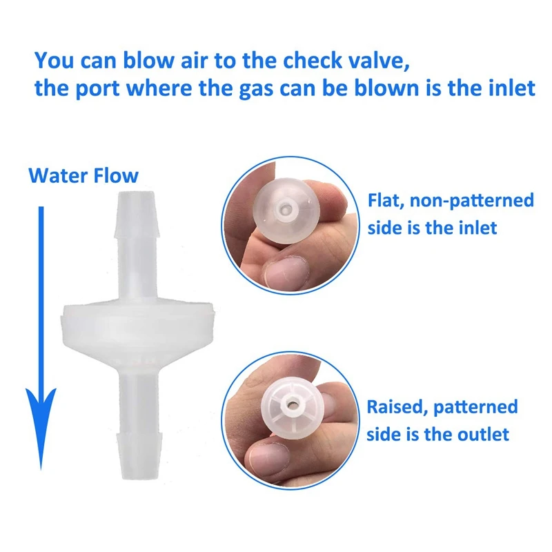 8 Pcs 1/4Inch Check Valve 6mm PVDF One Way Inline Non Return for Fuel Gas Liquid Air | Обустройство дома