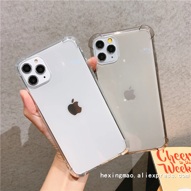 Серый прозрачный противоударный Ультратонкий чехол для телефона iphone 11promax XR XSMAX X