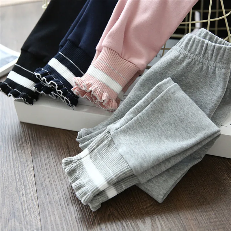 Зимние колготки для девочек детские в полоску маленьких брюки наряды одежда