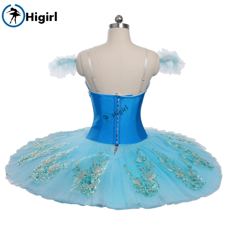 Women Blue Swan Lake Professional Pancake Tutu Girls Performance Competiton Pallter Tutus Child BT9142B | Тематическая одежда и