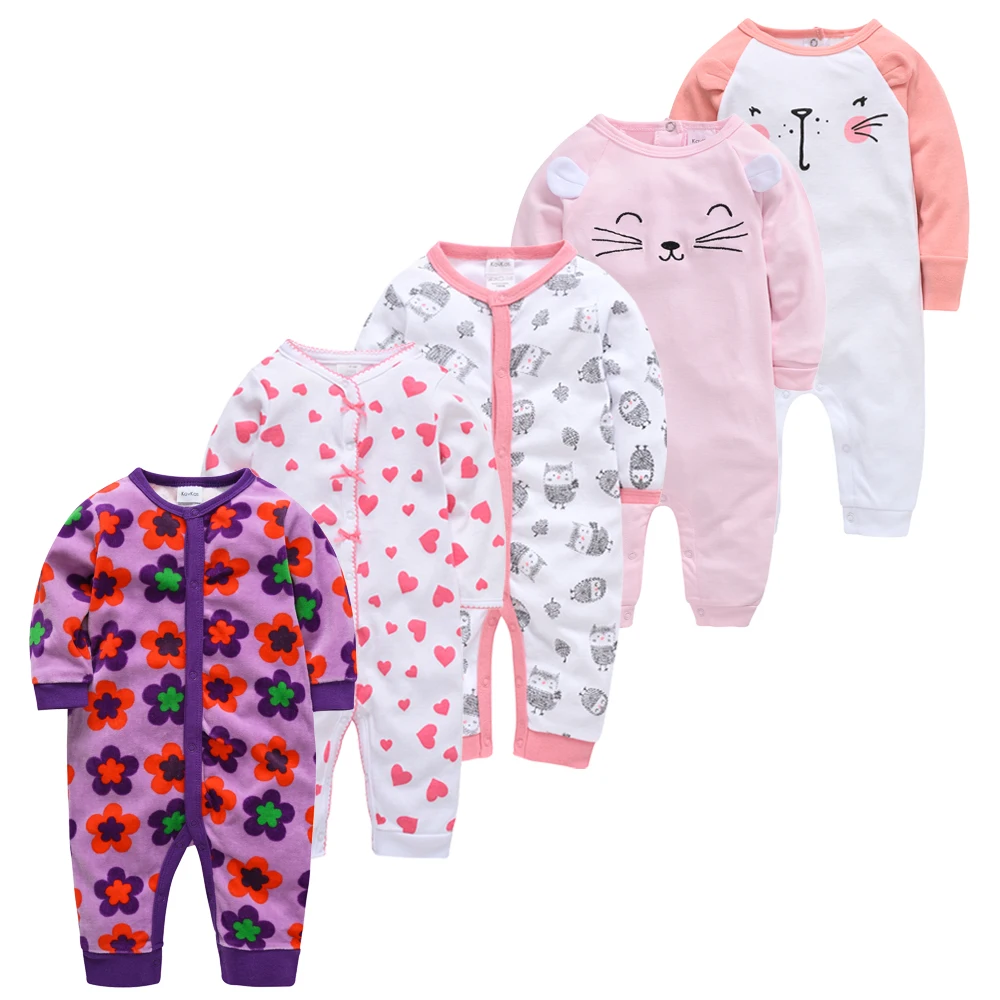 3 шт. детские пижамы для новорожденных девочек пижама Мальчика bebe fille хлопок