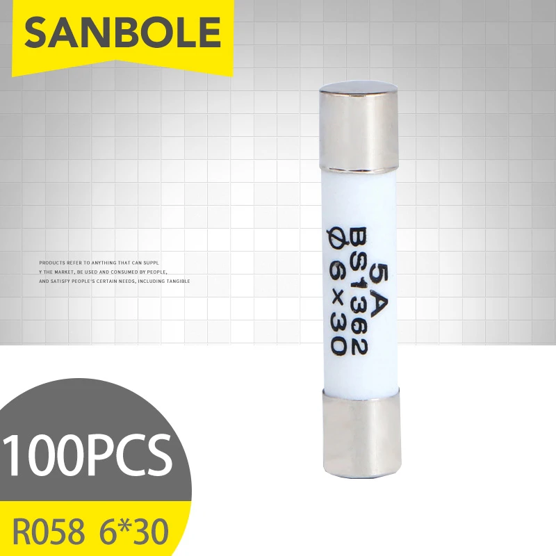100 шт. керамика F use 6*30 Промышленное использование R058 плавкий 1A 2A 3A 5A 6A 10A 15A 20A