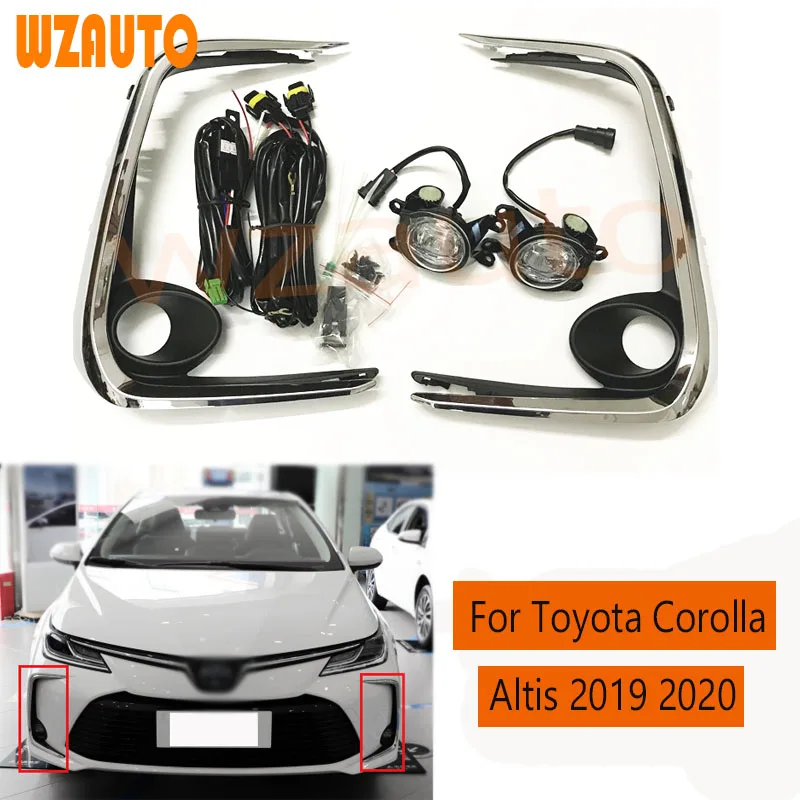 

Комплект противотуманных фар в сборе для Toyota Corolla Altis 2019 2020 светодиодный комплект жгутов светодиодных передних противотуманных фар, комплект переключателей проводов