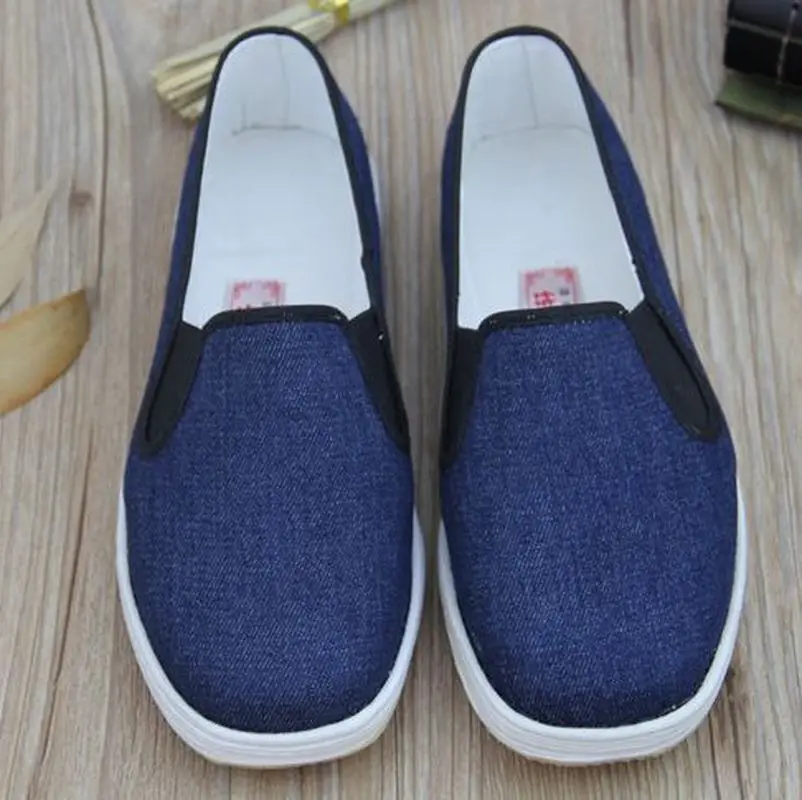 Высококачественные хлопковые туфли ручной работы с синим крылом Чунь вушу дзен