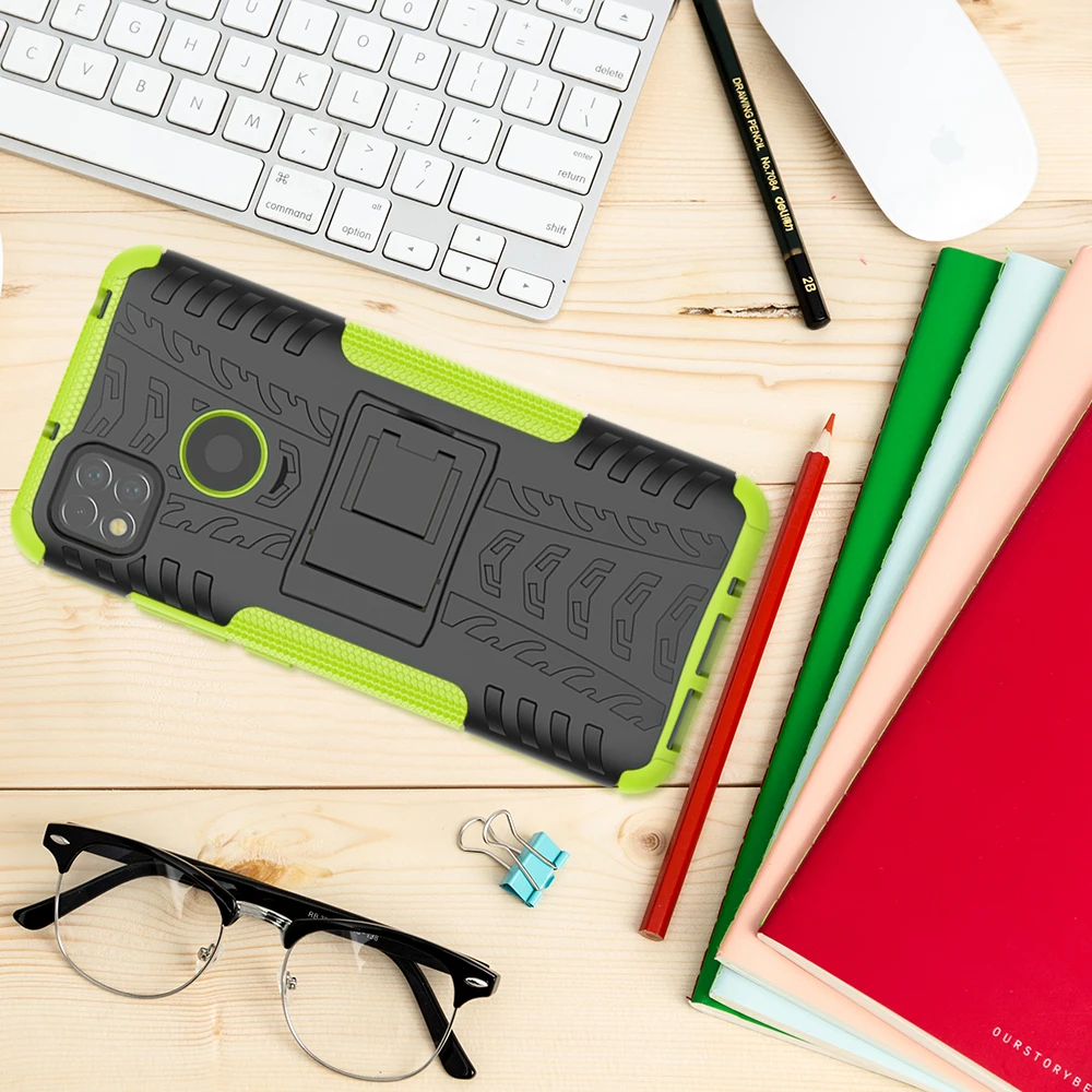 for xiaomi redmi 9c case cover anti knock bumper heavy duty armor stand phone back cover redmi 9 c nfc f3 9t note 10 x3 pro case free global shipping