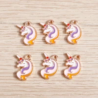 10pcs 915mm animal charms cartoon enamel unicorn charms pendants for making necklaces bracelets earrings diy jewelry findings