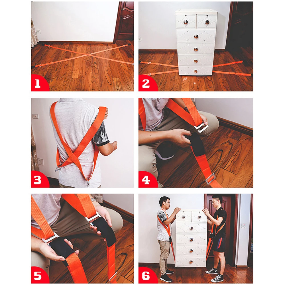 

4pcs Lifting Moving Strap Furniture Transport Belt Shoulder Straps Convenient Tools for Home Move House Furniture Transport Belt