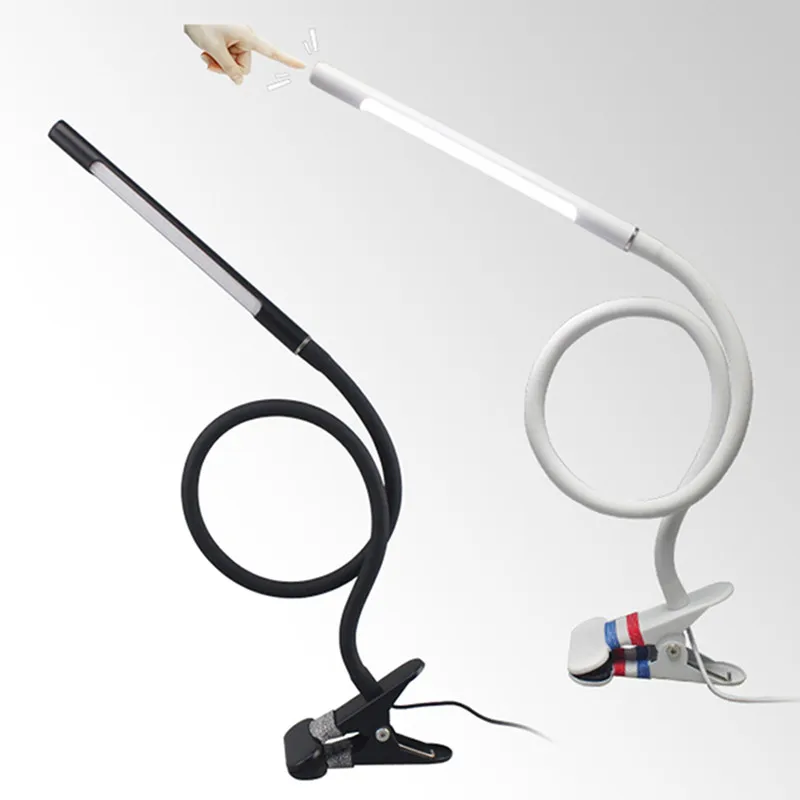 Clip Table Lamp USB charging Reading student learning eyes protection led dimmer desk lamp metal flexible hose bedroom Goosenec | Лампы и