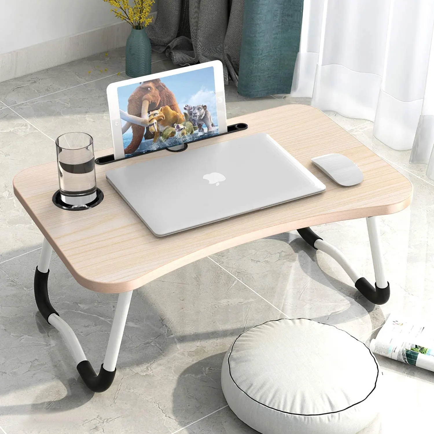 

For Russian Portable Laptop Stand Holder Study Table Desk Wooden Foldable Computer Desk for Bed Sofa Tea Serving Table Stand