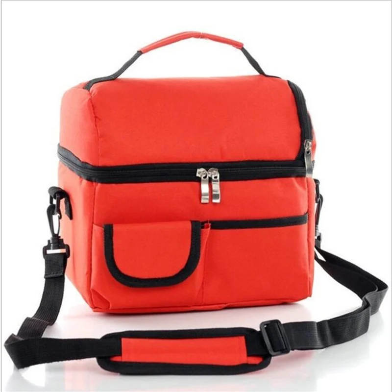 2021 New 2 Layers Picnic Box Portable Cooler Bag Refrigerator Nylon Thermos For Steak Thermal Insulation Ice Pack | Багаж и сумки
