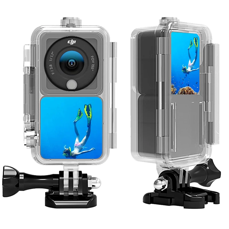 

60M Waterproof Case Diving Kit For DJI Action 2 Underwater Housing Dual Screen Cover Shell Osmo Action 2 Sports Camera Accessory