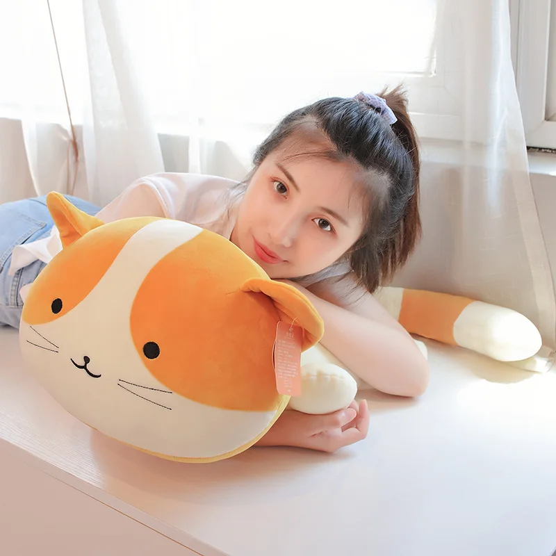 

Kawaii 50/65/80 см Плюшевые лежащие большие глаза кошки игрушки полипропилен Хлопок Внутри мягкие Животные Кошки куклы хороший подарок для детей ...