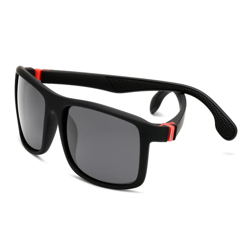 C1 black black HBK Новая мода мужские поляризованные солнцезащитные очки для вождения TR90 ноги светлее дизайн солнцезащитные очки особая дверная петля классические очки UV400 - Цвет линз: C1 black black
