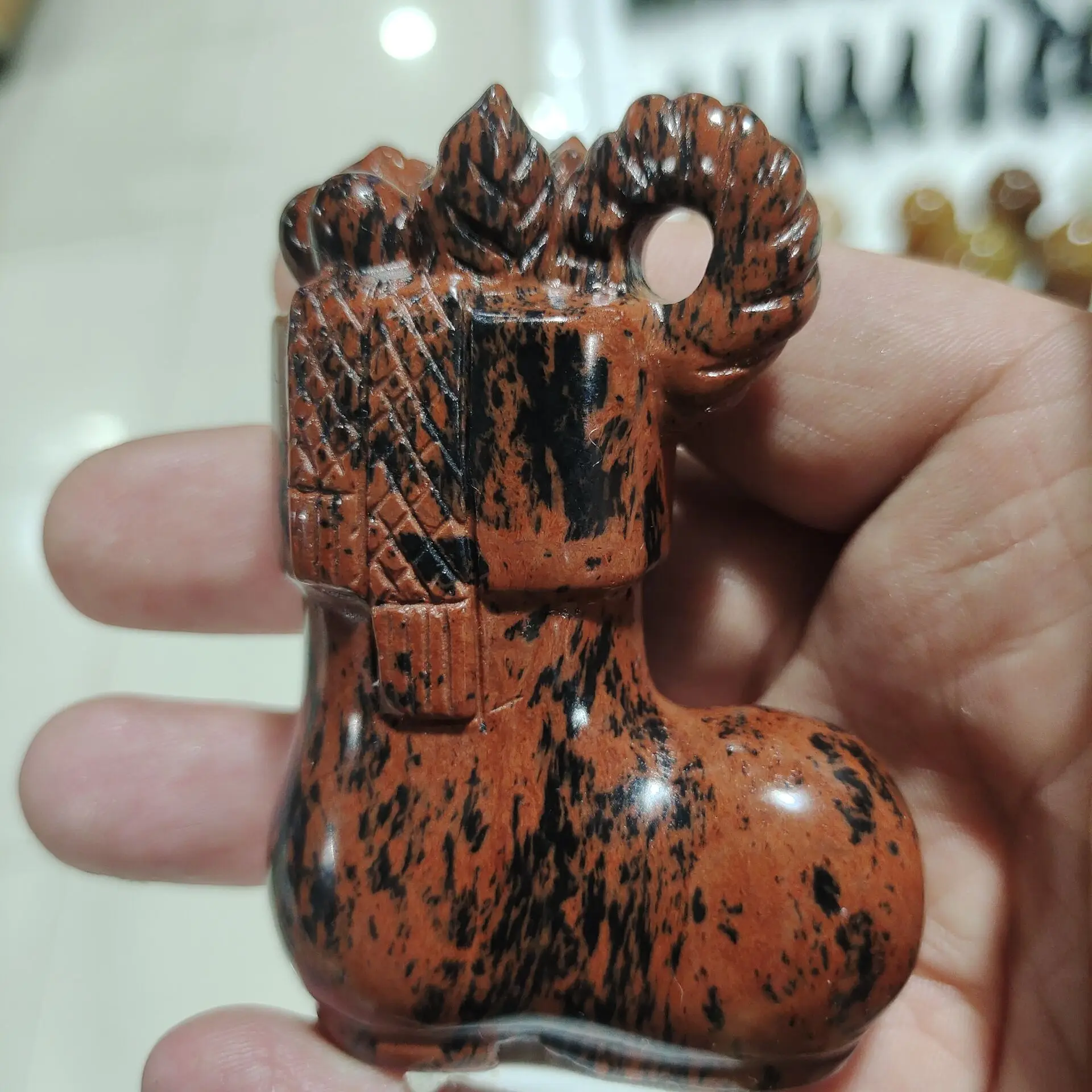 

Natural quality obsidian Christmas boots