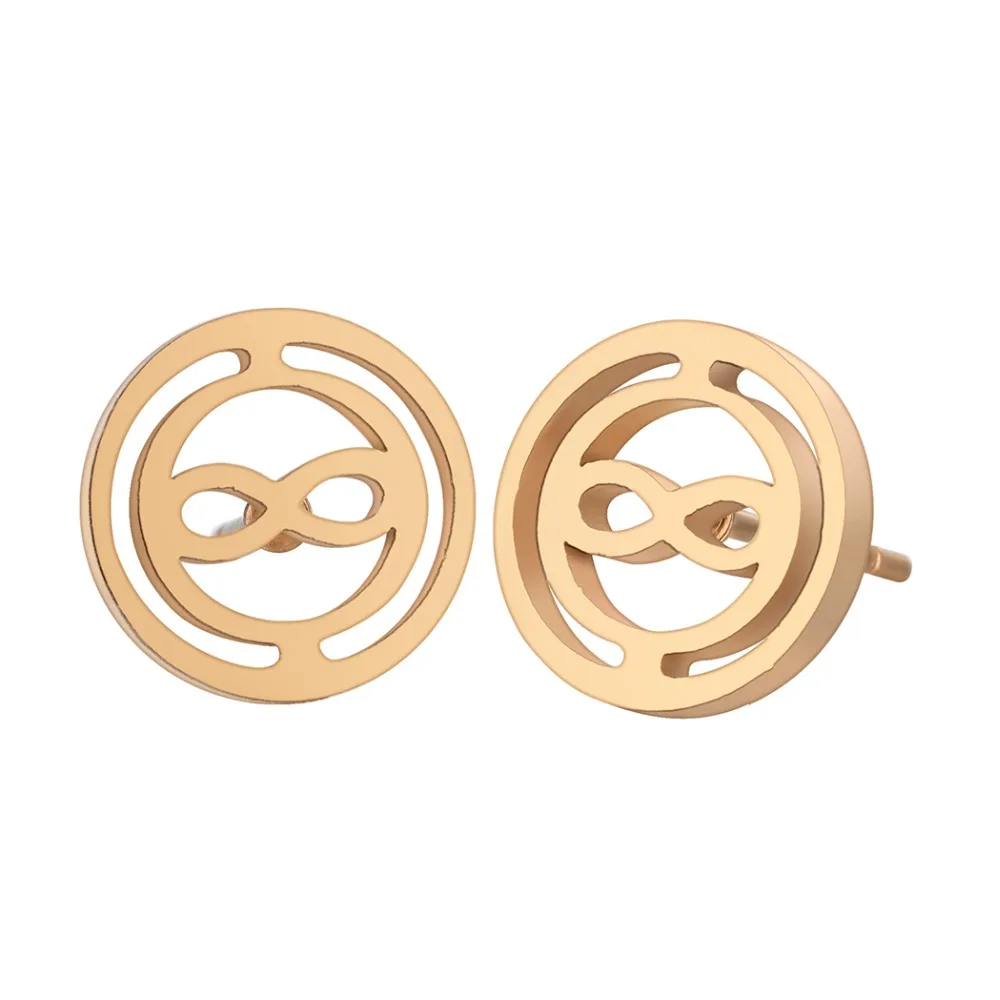 QIMING из нержавеющей стали со знаком бесконечности серьги-гвоздики в форме простые