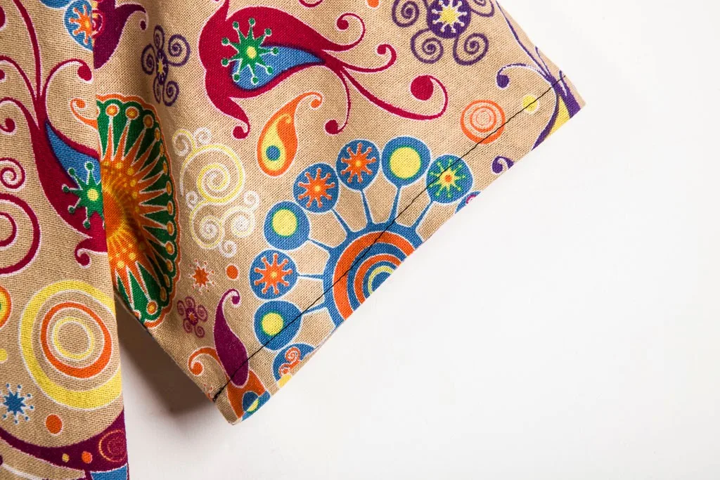 Летняя мужская рубашка уличная Гавайская с коротким рукавом этническим принтом