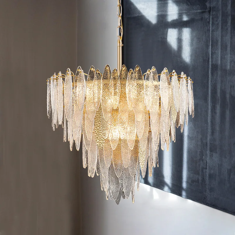 Роскошный стеклянный подвесной светильник золотой для спальни фойе гостиной