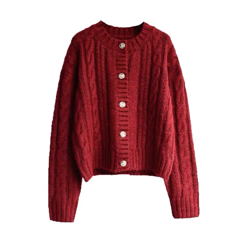 

Sweaters Cardigan Women O-neck Retro Knitted Thicker Preppy Style Sweet Gentle Ulzzang Female Elegant All-match Outwear Casual