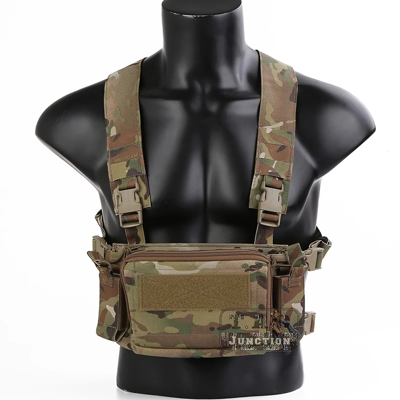 

Emerson тактическая D3CR микро нагрудная установка с Подсумками для журналов Регулируемая X портупея штурмовая пластина переноска Передняя панель нагрудная установка MC