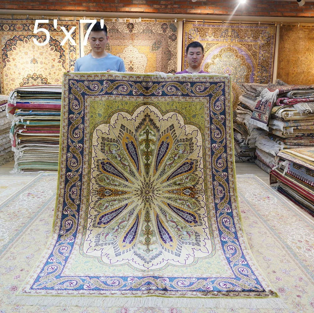 Коллекция 5 х7 футов шелковый ковер ручной работы с узелком классический