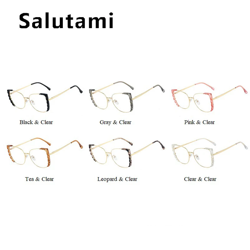 

TR90 Anti-blue Light Oversized Square Eyeglasses For Women Vintage Alloy Cat Eye Computer Eyewear Female Clear Glasses Shades