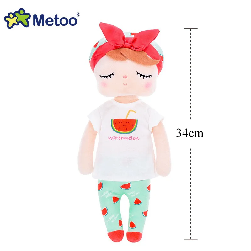 34cm Red Watermelon Metoo кукла Анджела мягкий Игрушечный Кролик мягкие Животные плюшевые игрушки «кролик» Фруктовые Куклы для детей детская одежда для девочек и мальчиков рождественские подарки на день рождения - Цвет: 34cm Red Watermelon