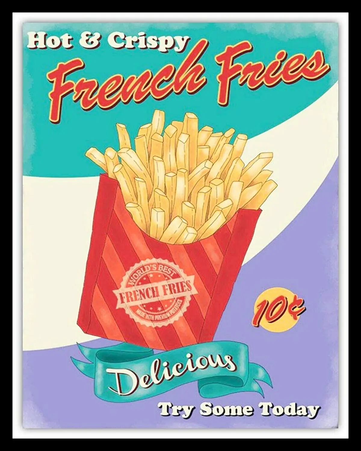 

French Fries Potato Chips Theme Metal Tin Signs 8x12 Inch Wall Decor Sign