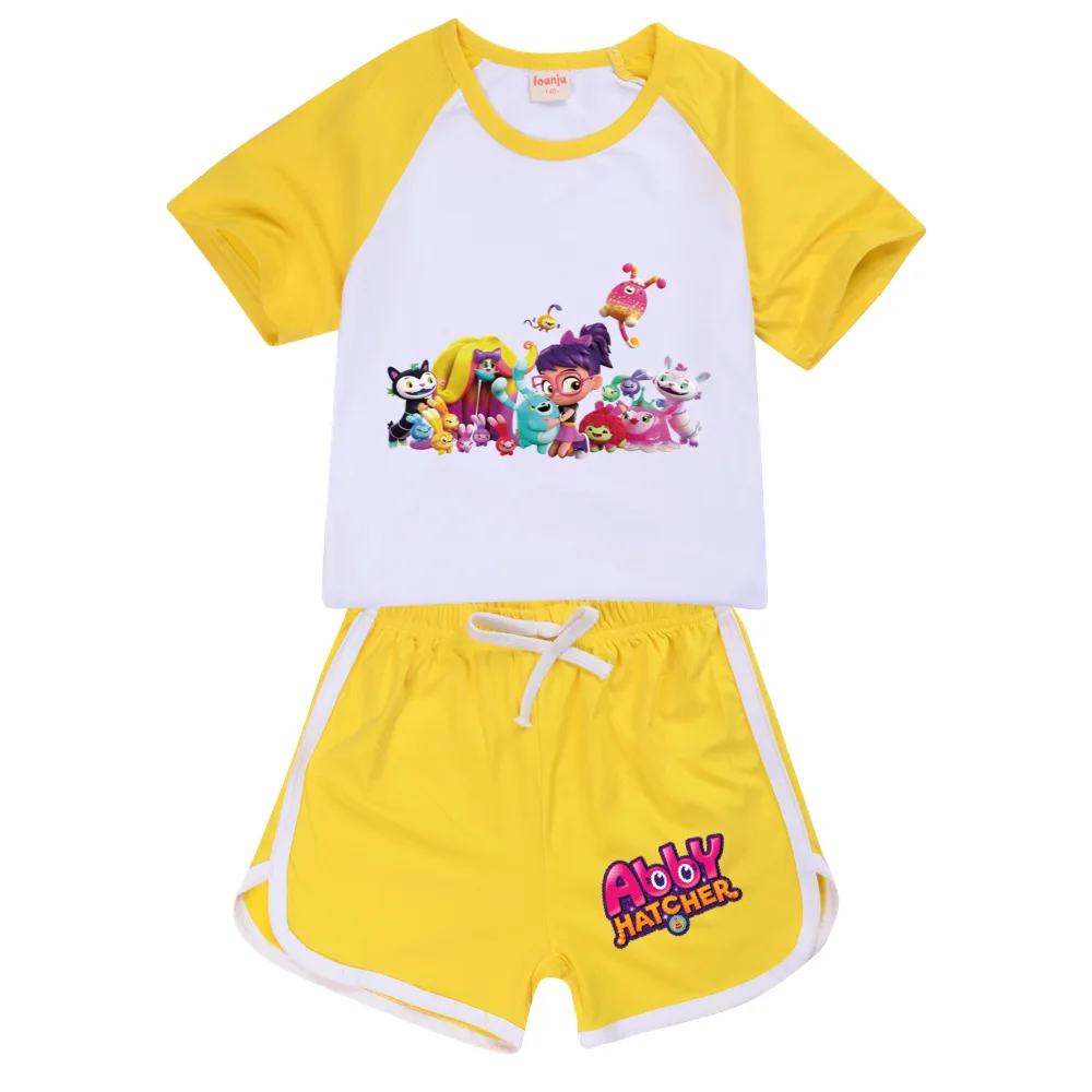 Летние комплекты детской одежды для девочек одежда Эбби Хэтчер футболка с
