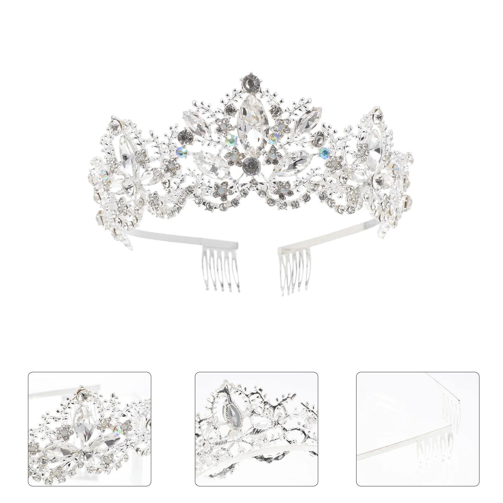

Rhinestone Wedding Headdress Vintage Bride Crown Tiara Wedding Headdress