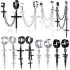 Готические слитные серьги с крестом, подвеска в стиле панк, клипсы с кисточками, висячие серьги с мечом, мужские и женские кольца, ожерелья, ювелирные изделия