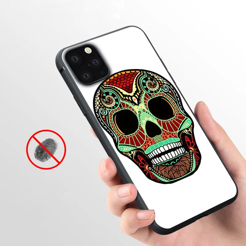 Coque Skull tattoos Soft Silicone Phone Case for iPhone 11 Pro Max X 5S 6 6S XR XS 7 8 Plus Cover | Мобильные телефоны и