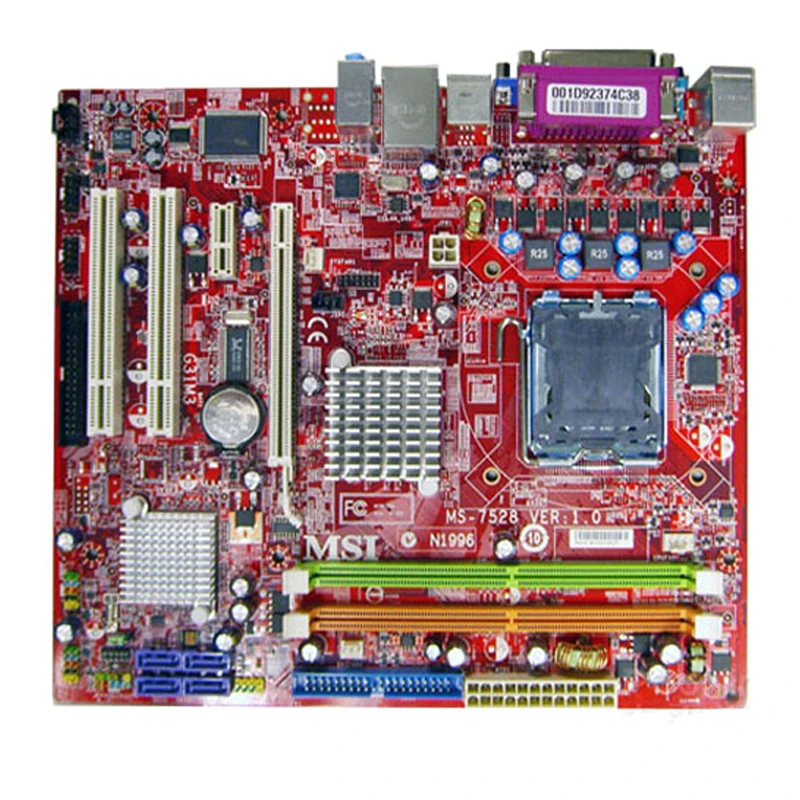 Материнская плата MSI G31M3 LGA 775 Intel G31 оригинальная материнская для настольных ПК DDR2