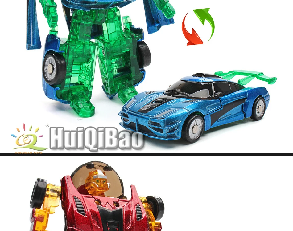 HUIQIBAO игрушки 8 см мини металлическая трансформация машина деформация робот сплав экшн игрушки Фигурки Развивающие игрушки для детей