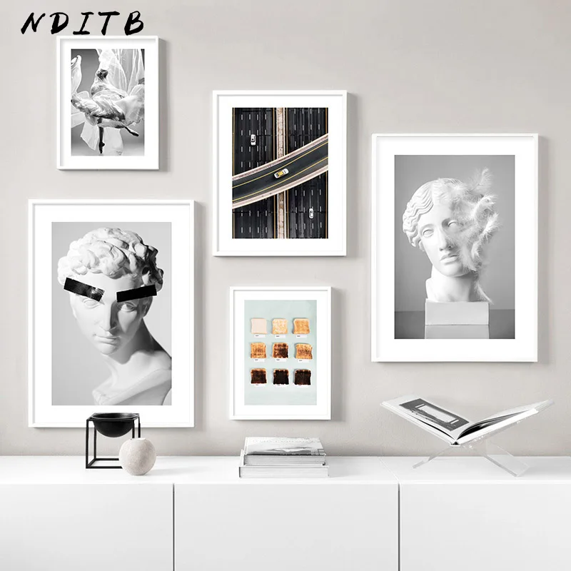 Современная Настенная картина скульптура головы абстрактный постер