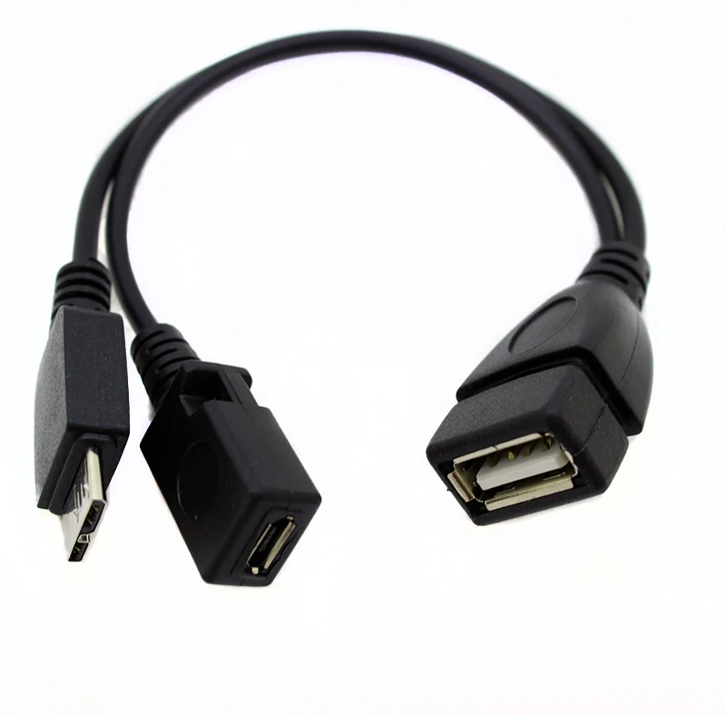 Micro USB 3 0 B папа к 2 A Женский хост-адаптер OTG кабель с разъемом питания для передачи