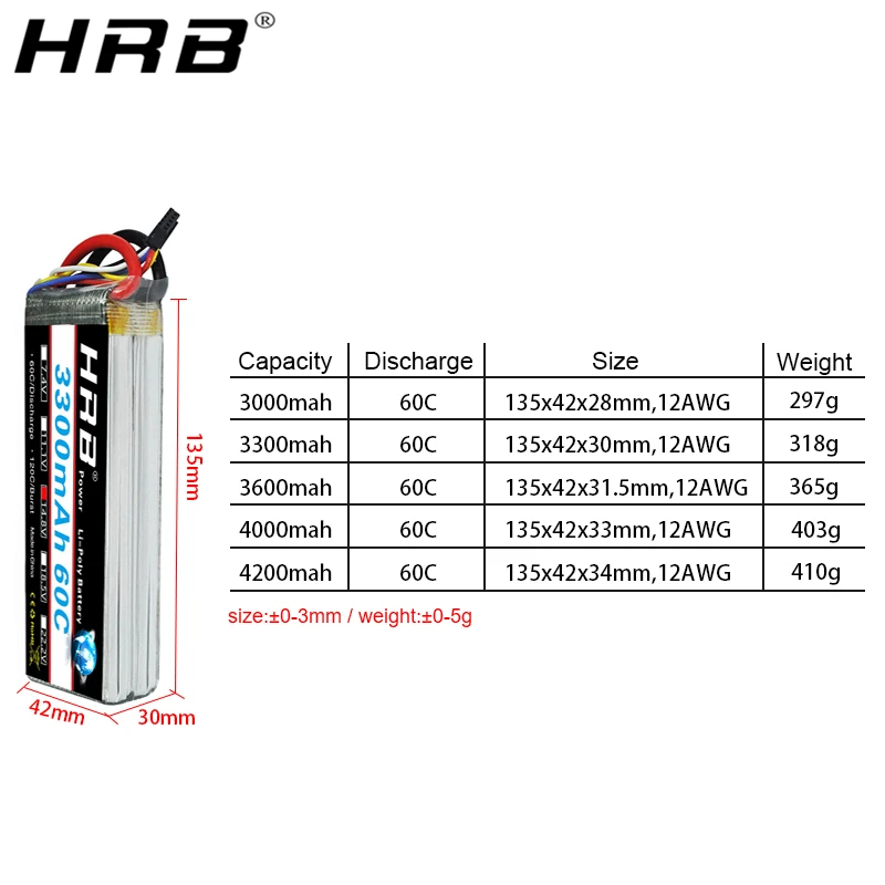 Аккумулятор HRB 4S 14 8 V Lipo 3000mah 3300mah 3600mah 4000mah 4200mah 60C T Deans XT60 EC5 XT90 RC FPV Heli самолет Дрон