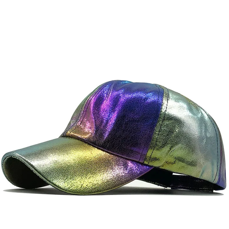 

Fashion Glitter PU Leather Baseball Cap Women Unique Snapback Dad Hats Vintage Adjustable Summer Outdoor Fishing Hip Hop Hat
