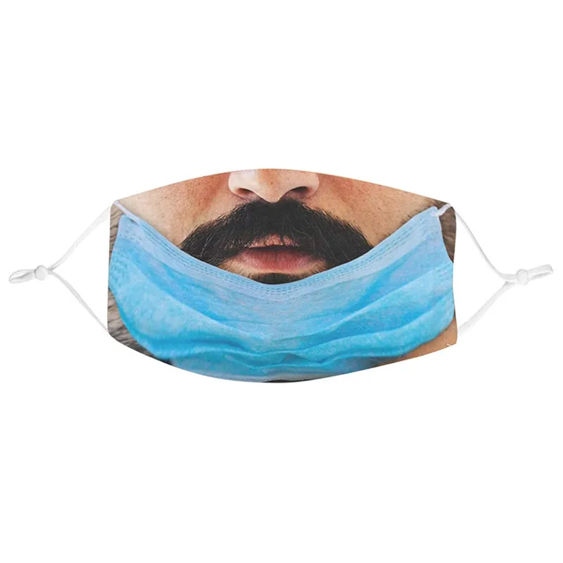 

1pc Adult Sequins Rhinestone Halloween Cosplay Windproof Reusable Printed 3d Face Masks Earloop Safety Protective Mouth Caps