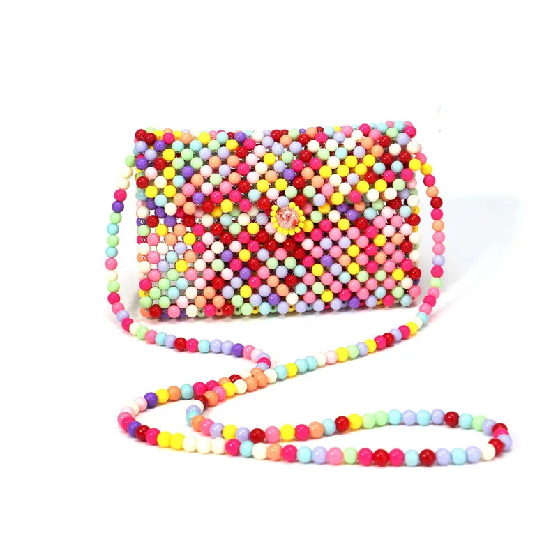 Жемчужным Бисером Маленькая сумка через плечо в стиле ретро женские вечерние