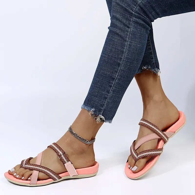 

COSTARIC Mixed Color Flip Flops New Fashion Women Summer Slippers Flat Causal Beach Slipper Cross-tied Slides Women Flip Flops