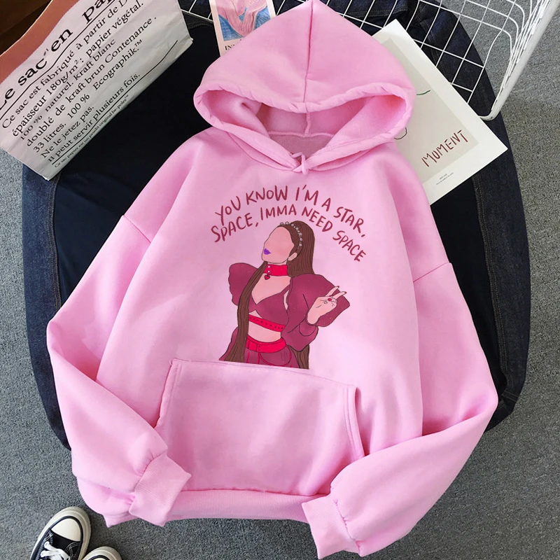 H2144 Ariana Grande Thank You Next Harajuku графическая Толстовка для женщин 90s Ullzang 7 колец забавная толстовка не звать меня Толстовка Ангел женский - Цвет: H2144