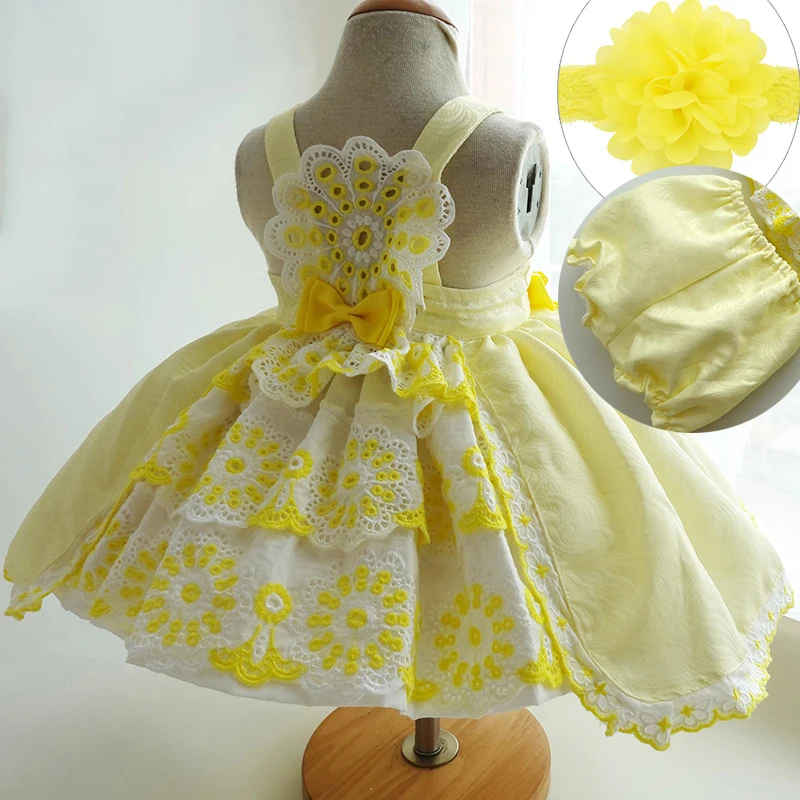 

Spanish Baby Dress Girls Lolita Princess Vestidos Children Birthday Eid Easter Party Ball Gown Kids Lace Spain Boutique Dreeses