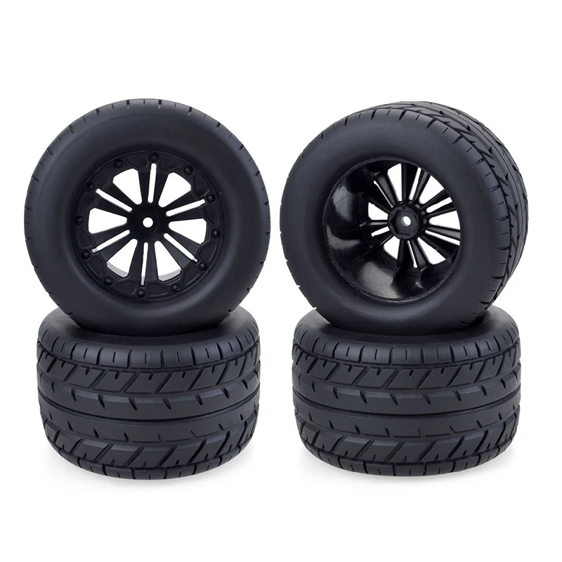

4Pcs 115mm Wheel Rim and Tires for 1/10 Monster Truck HPI HSP Savage XS TM Flux ZD Racing LRP RC Car Accessories