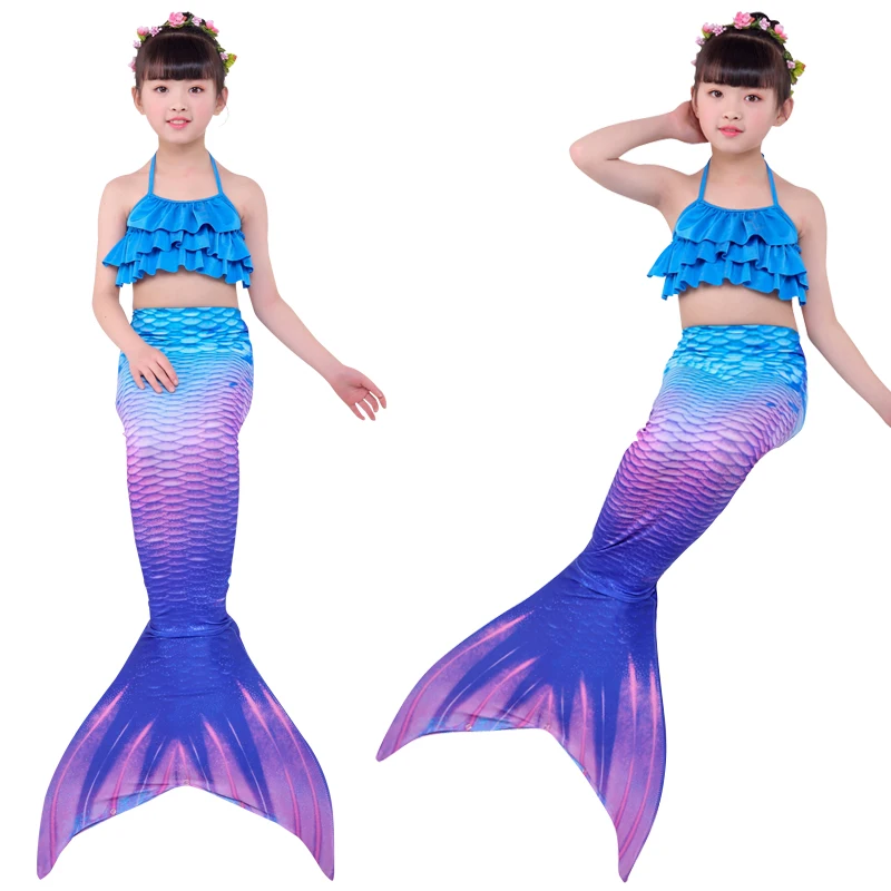 Из двух предметов на Хэллоуин Детский костюм Русалочки для девочки бюстгальтер и