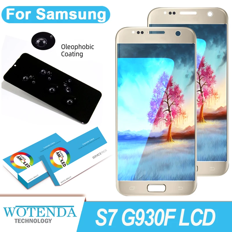 100% протестированный дисплей 5 1 'ɻurn Shadow AMOLED для Samsung Galaxy S7 G930 G930F SM-G930F LCD с