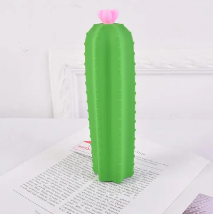 1 шт. силиконовый чехол для карандашей на молнии с изображением кактуса|Пеналы| |