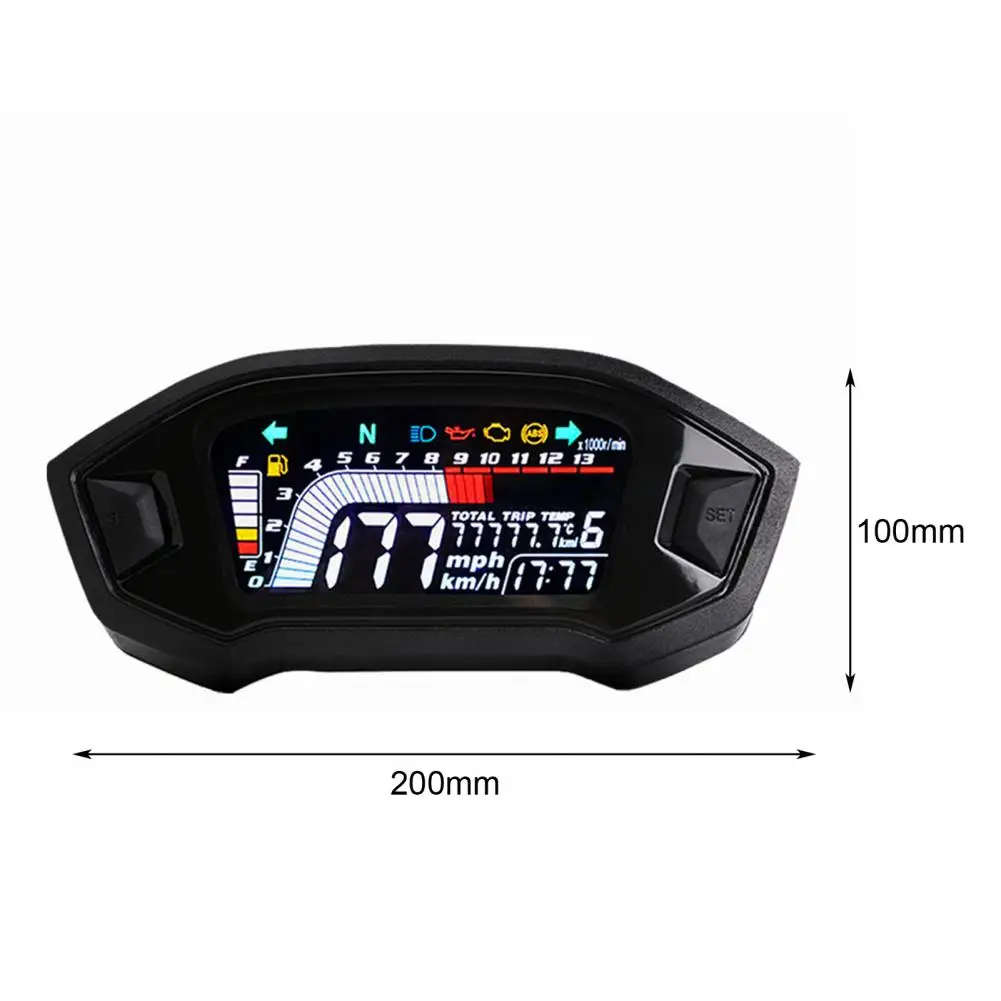 

Universal Motorcycle Meter LCD Display ABS Speedometer Odometer Water Temp Gauge for Safe Driving