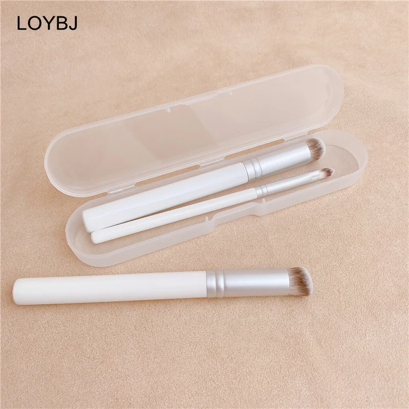 LOYBJ White Concealer Makeup Brushes Set Professional Cosmetic Powder Foundation Portable Face Detail Brush with Box | Красота и