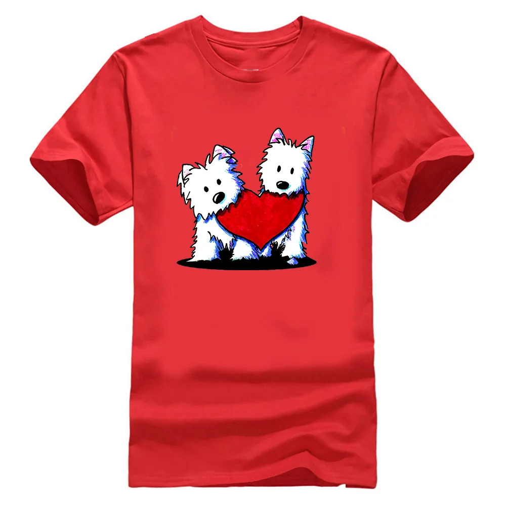 Красный Футболка с надписью «Inktastic This Girl Loves Her Westie», домашние животные, Западный Хайленд, белый терьер, одежда для улицы, футболка - Цвет: Красный