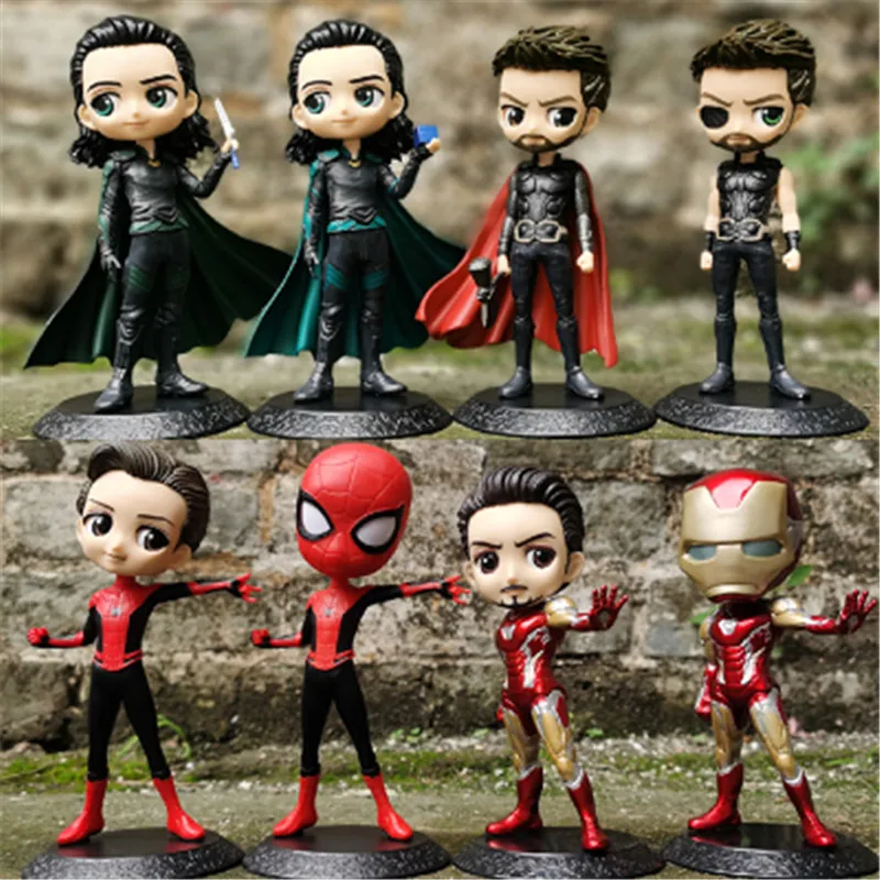 Q posket 15 см Marvel Мстители финальная игра танос человек паук Халк Железный Капитан